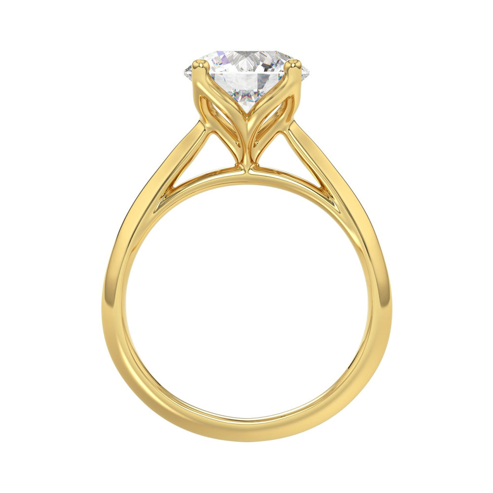 14K YELLOW GOLD 2 1/2CT ROUND DIAMOND LADIES SOLITAIRE RING