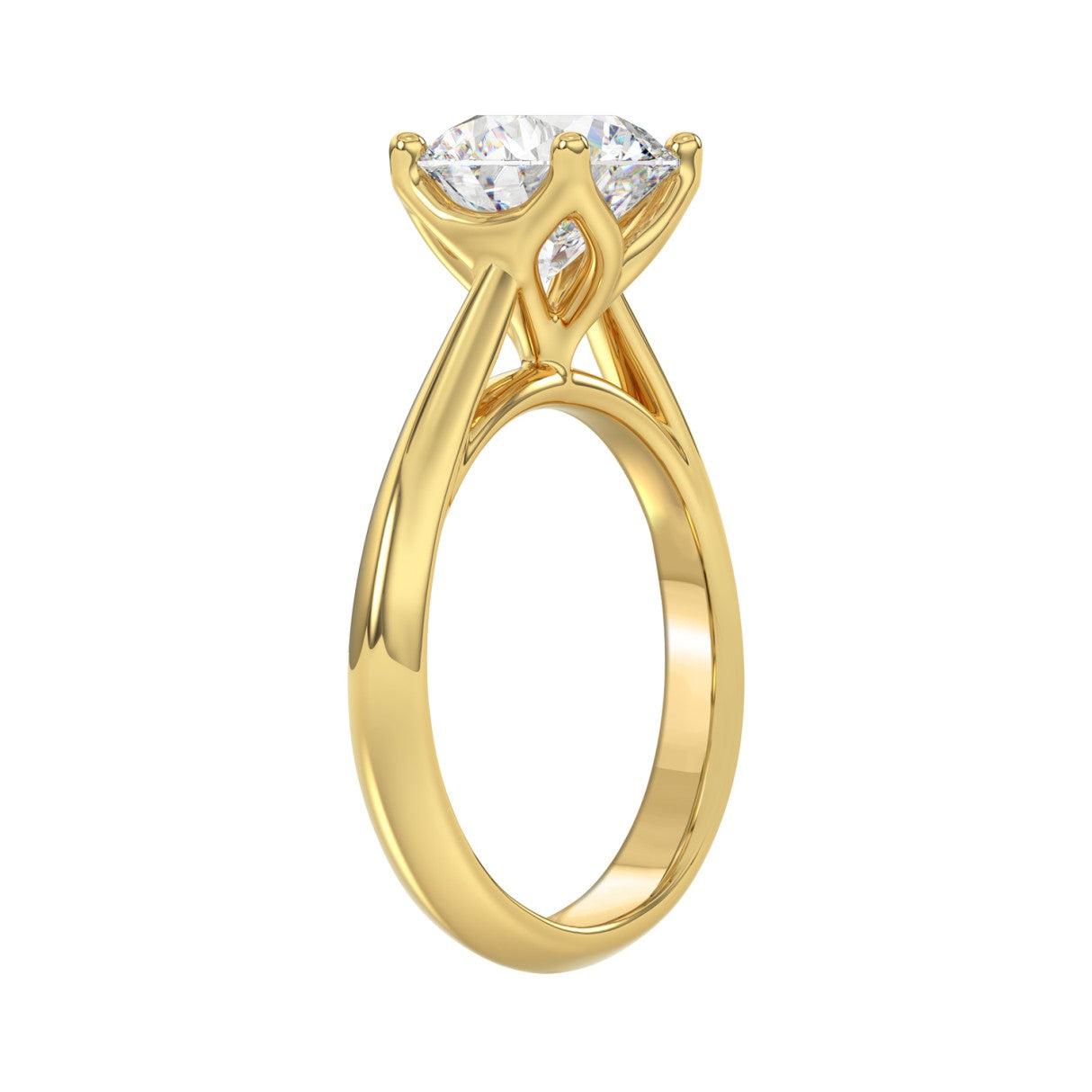 14K YELLOW GOLD 2 1/2CT ROUND DIAMOND LADIES SOLITAIRE RING