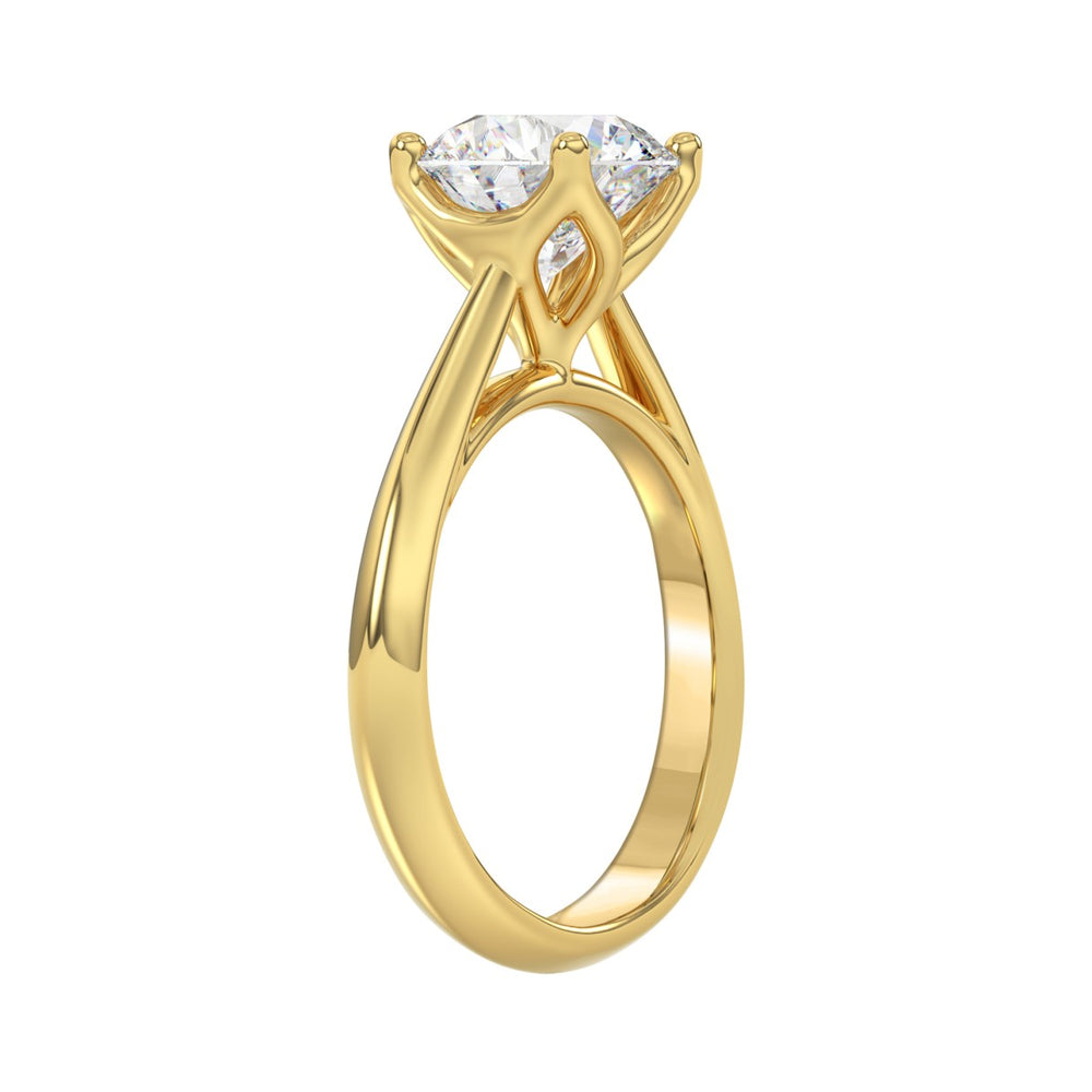 14K YELLOW GOLD 2 1/2CT ROUND DIAMOND LADIES SOLITAIRE RING