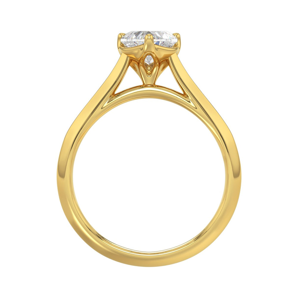 14K YELLOW GOLD 1CT HEART DIAMOND LADIES SOLITAIRE RING