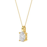 LADIES PENDANTS 1CT OVAL DIAMOND 14K YELLOW GOLD