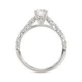14K White Gold Oval Diamond Ring 1 1/2Ct With Round & Marquise Side Diamonds 1.00Ct Center Stone Oval Diamond For Women Fine Jewelry Gift For Her (Color F-G Clarity Vs1/Vs2)