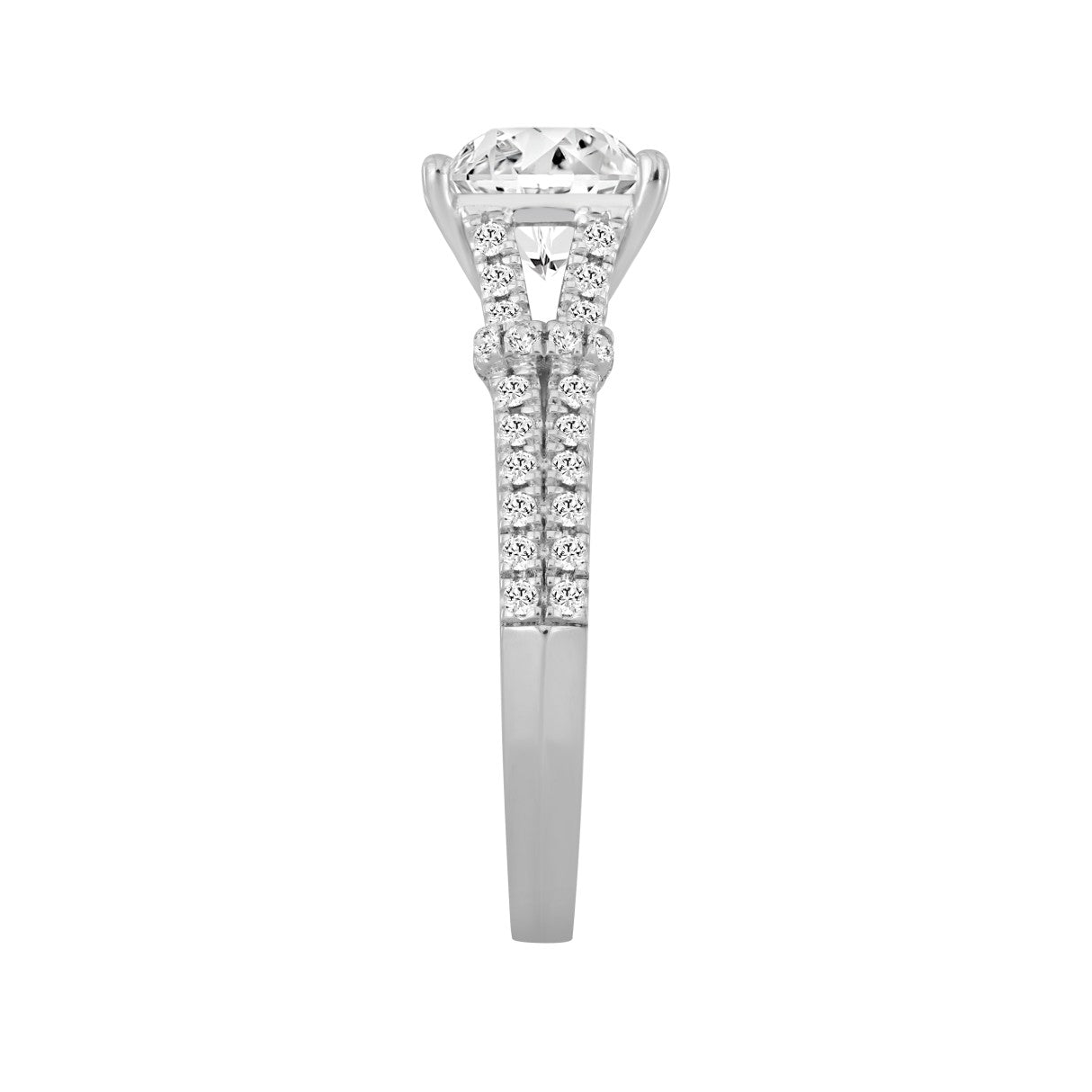 LADIES RING 1 3/4CT ROUND/PRINCESS DIAMOND 14K WHITE GOLD (CENTER STONE PRINCESS DIAMOND 1 1/2CT )