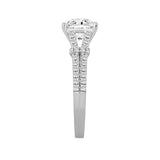 LADIES RING 1 3/4CT ROUND/PRINCESS DIAMOND 14K WHITE GOLD (CENTER STONE PRINCESS DIAMOND 1 1/2CT )