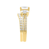 LADIES BRIDAL SET 2 3/8CT ROUND/OVAL DIAMOND 14K YELLOW GOLD (CENTER STONE OVAL DIAMOND 1CT )