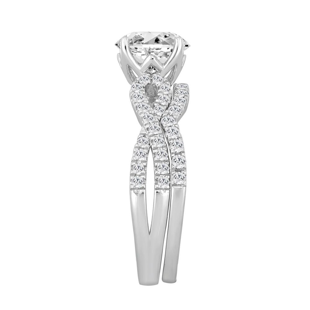 14K WHITE GOLD 2.00CT ROUND DIAMOND LADIES BRIDAL SET (CENTER STONE ROUND DIAMOND 1 1/2CT)