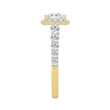 LADIES BRIDAL SET 2 1/2CT ROUND/PRINCESS DIAMOND 14K YELLOW GOLD (CENTER STONE PRINCESS DIAMOND 1CT )
