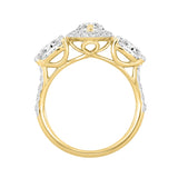 LADIES RING 2 1/2CT ROUND/MARQUISE/PEAR DIAMOND 14K YELLOW GOLD (CENTER STONE MAEQUISE DIAMOND 1CT )