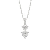 LADIES PENDANT 7/8CT ROUND/HEART DIAMOND 14K WHITE GOLD WITH CHAIN