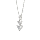LADIES PENDANT 7/8CT ROUND/HEART DIAMOND 14K WHITE GOLD WITH CHAIN