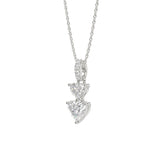 LADIES PENDANT 7/8CT ROUND/HEART DIAMOND 14K WHITE GOLD WITH CHAIN