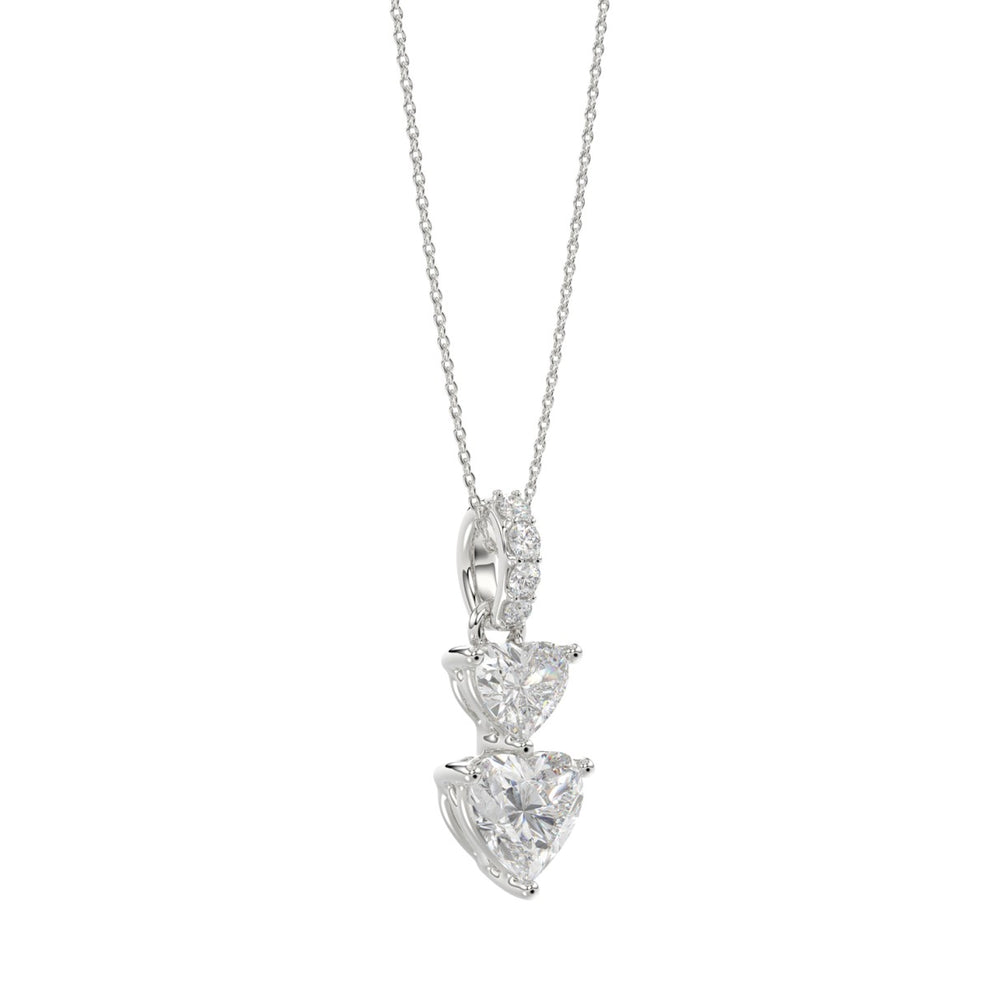 LADIES PENDANT 7/8CT ROUND/HEART DIAMOND 14K WHITE GOLD WITH CHAIN