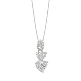 LADIES PENDANT 7/8CT ROUND/HEART DIAMOND 14K WHITE GOLD WITH CHAIN