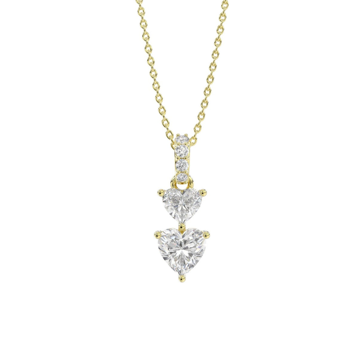 LADIES PENDANT 7/8CT ROUND/HEART DIAMOND 14K YELLOW GOLD WITH CHAIN