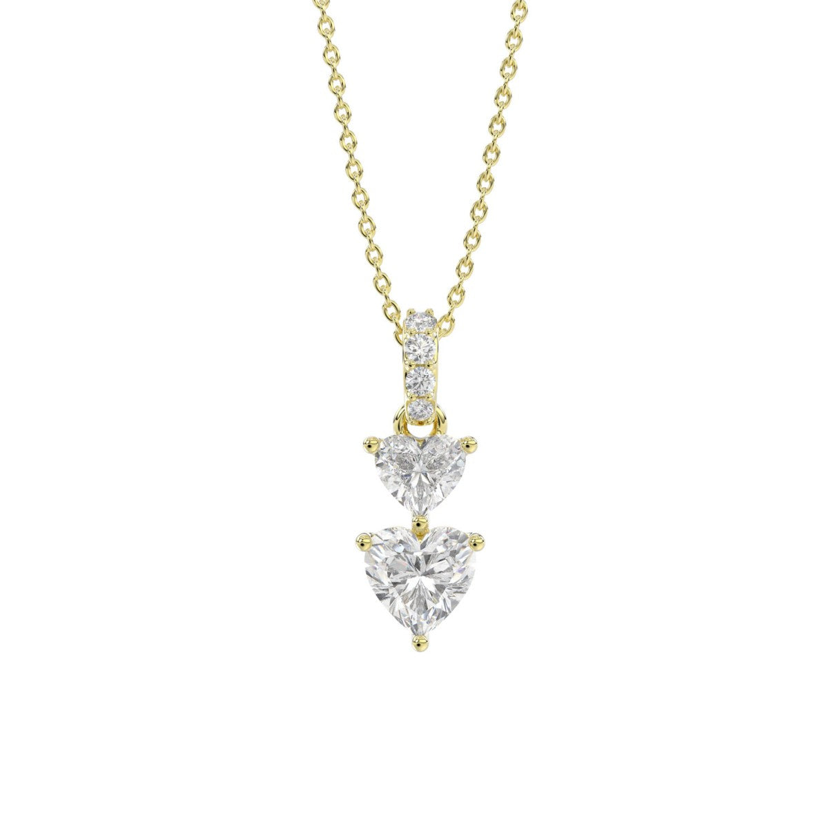 LADIES PENDANT 7/8CT ROUND/HEART DIAMOND 14K YELLOW GOLD WITH CHAIN