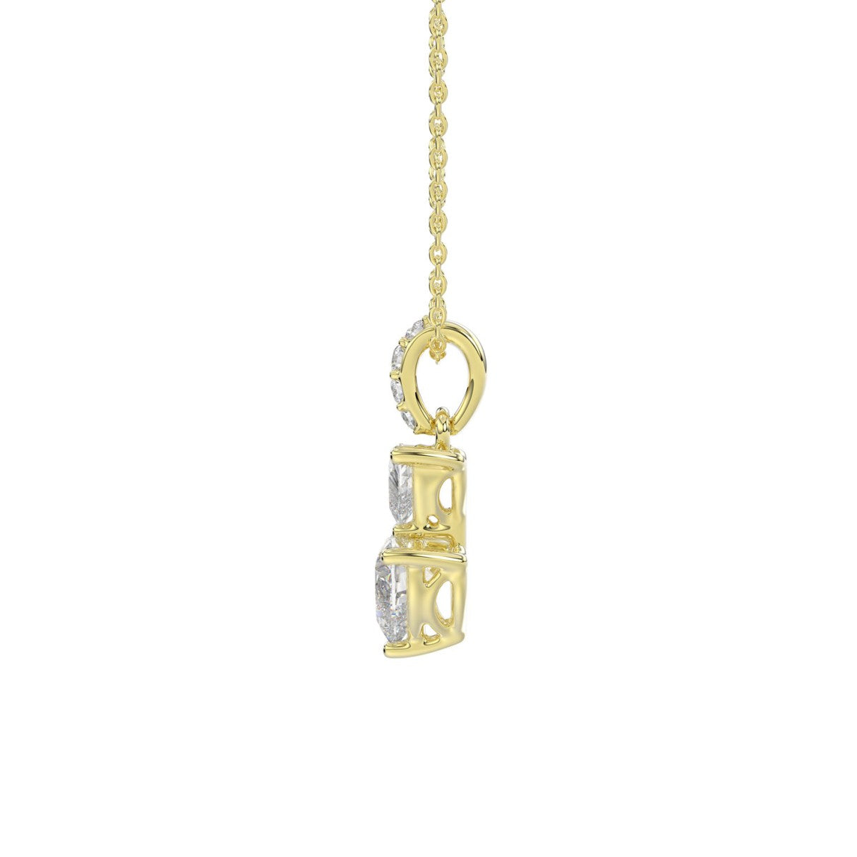 LADIES PENDANT 7/8CT ROUND/HEART DIAMOND 14K YELLOW GOLD WITH CHAIN