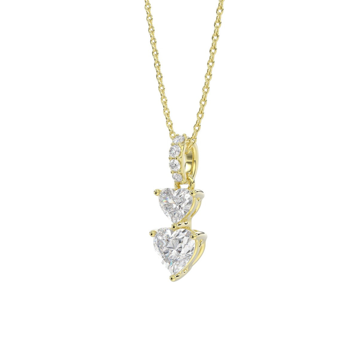LADIES PENDANT 7/8CT ROUND/HEART DIAMOND 14K YELLOW GOLD WITH CHAIN