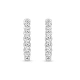 14K White Gold diamond inside-out hoop ladies earrings featuring round diamonds 3/4CT (Color F-G -Clarity VS1/VS2)