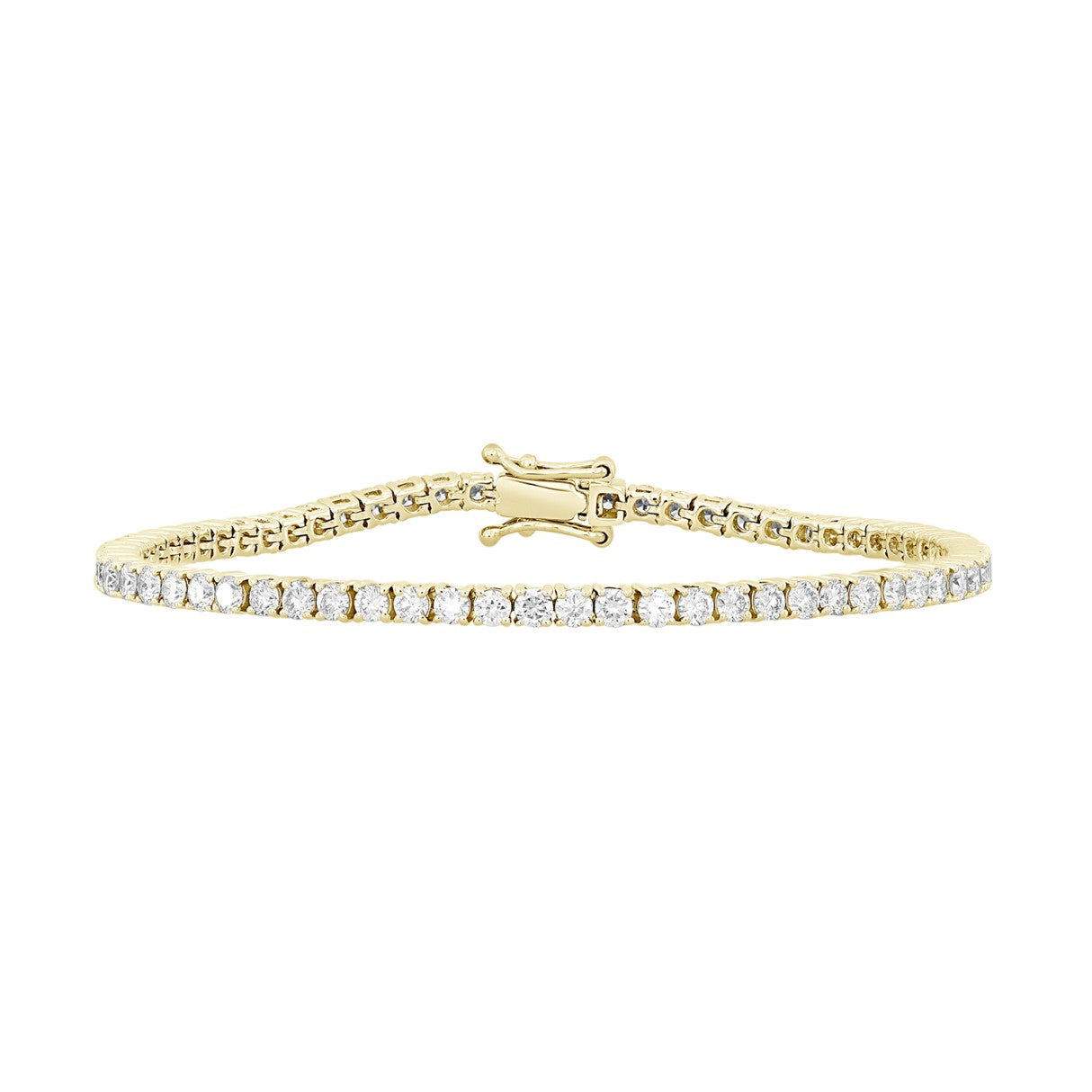 LADIES BRACELET 4CT ROUND DIAMOND 14K YELLOW GOLD