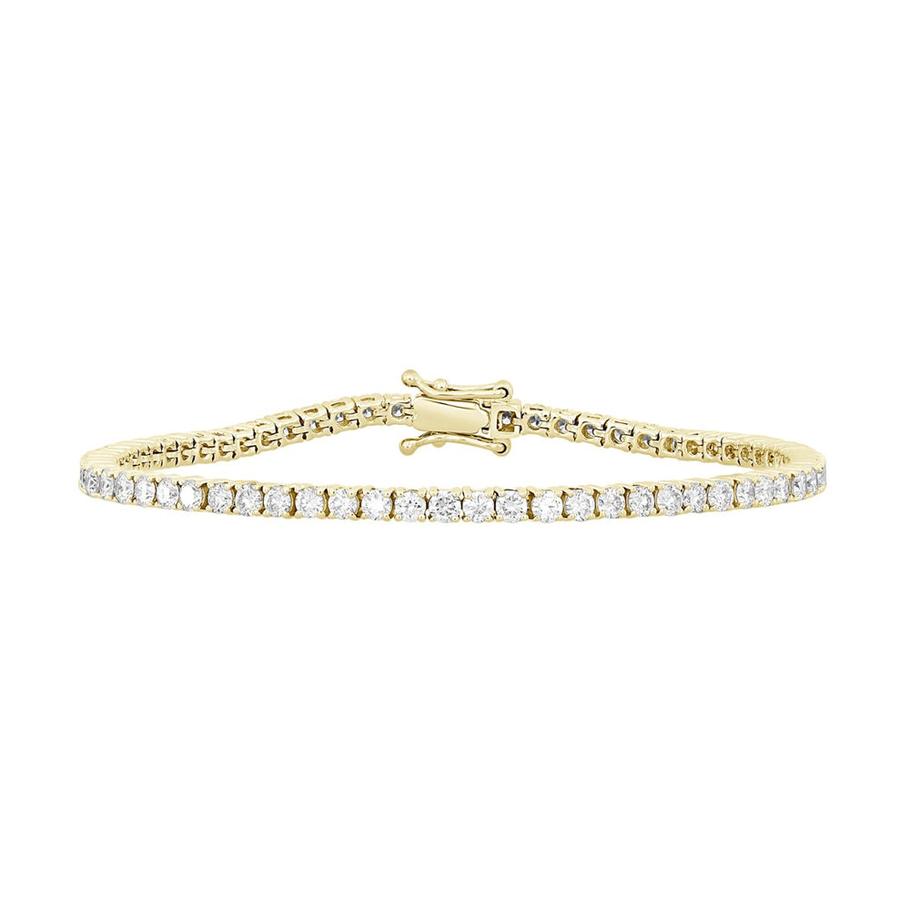 LADIES BRACELET 4CT ROUND DIAMOND 14K YELLOW GOLD
