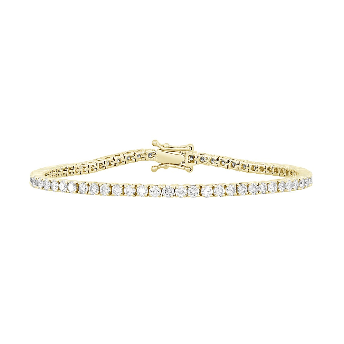 LADIES BRACELET 4CT ROUND DIAMOND 14K YELLOW GOLD