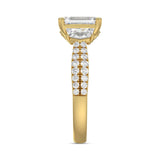 LADIES RING 3.25CT ROUND/EMERALD/CADILLAC DIAMOND 14K YELLOW GOLD (CENTER STONE EMERALD DIAMOND 2.00CT)