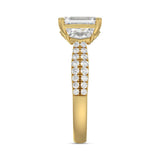 LADIES RING 3 1/4CT ROUND/EMERALD/CADILLAC DIAMOND 14K YELLOW GOLD (CENTER STONE EMERALD DIAMOND 2.00CT)