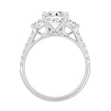 LADIES RING 3CT ROUND/PRINCESS/HALF MOON DIAMOND 14K WHITE GOLD (CENTER STONE PRINCESS DIAMOND 2CT )