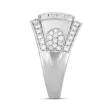 MEN'S RING 3CT ROUND/PRINCESS DIAMOND 14K WHITE GOLD