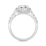 LADIES RING 2CT ROUND/PRINCESS DIAMOND 14K WHITE GOLD (CENTER STONE PRINCESS DIAMOND 1 1/2CT )