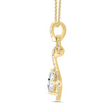 LADIES PENDANT 3/4CT ROUND/PRINCESS DIAMOND 14K YELLOW  GOLD