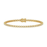 MENS BRACELET 2.25CT ROUND DIAMOND 14K YELLOW GOLD 