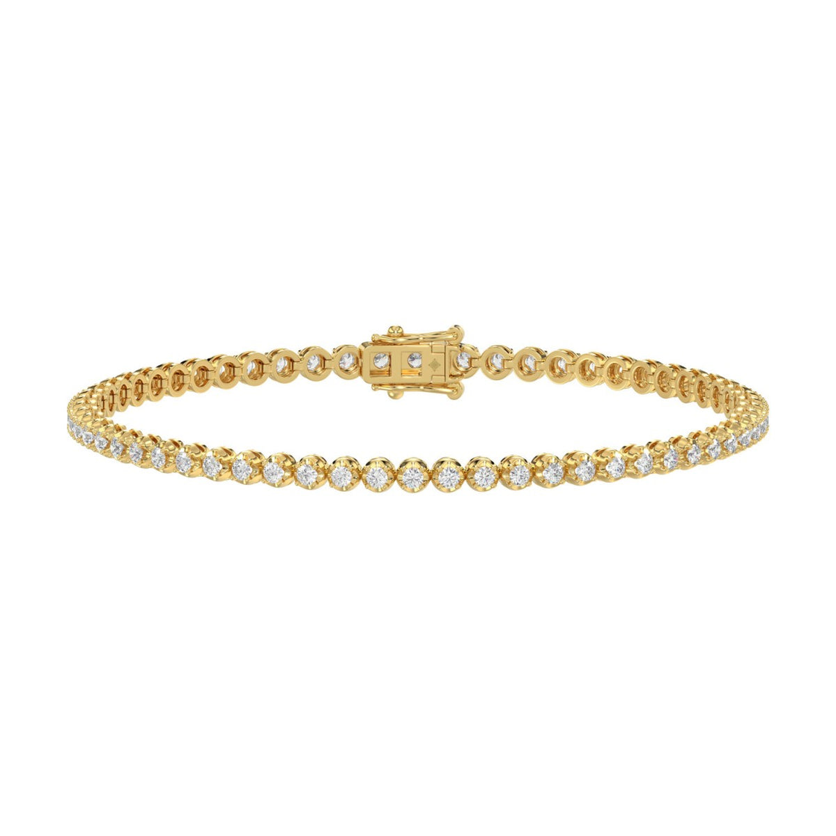 14K YELLOW GOLD 2 1/3CT 8.25 INCH ROUND DIAMOND MEN'S BRACELET