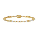 14K YELLOW GOLD 2 1/3CT 8.25 INCH ROUND DIAMOND MEN'S BRACELET