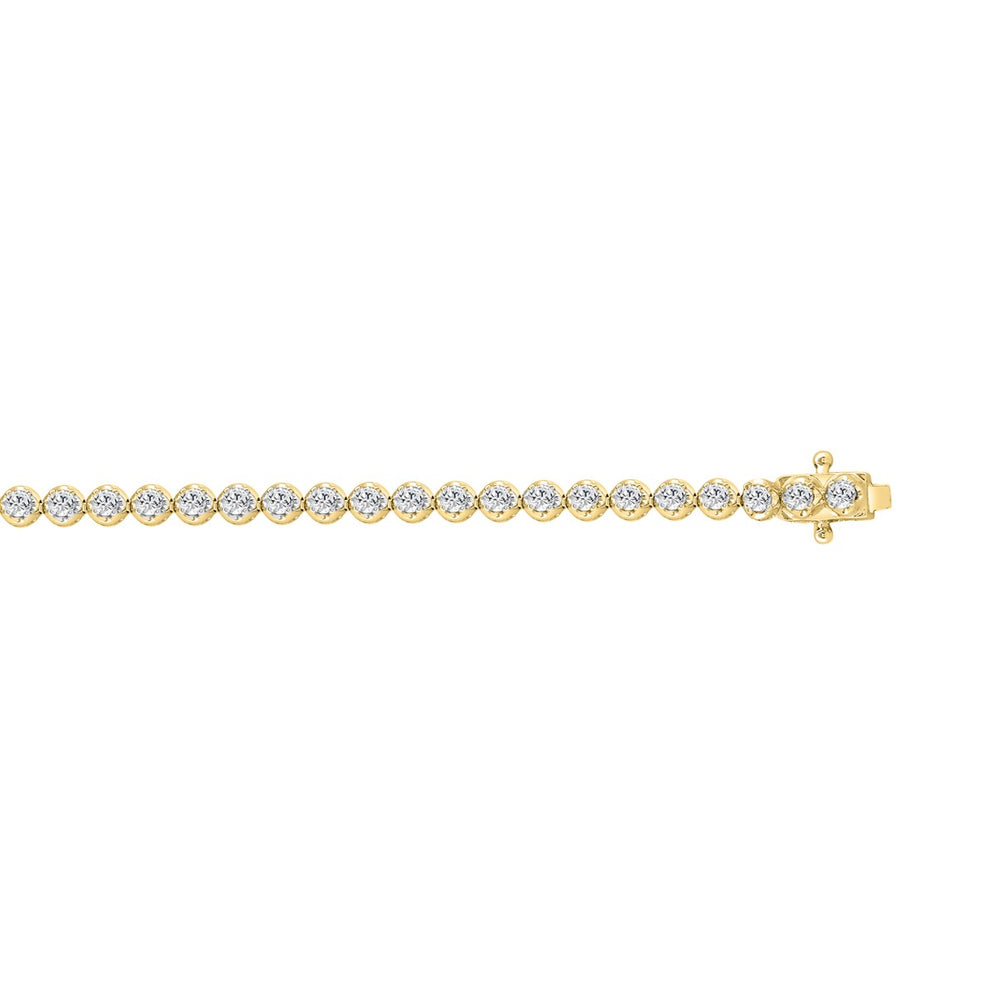 MENS BRACELET 2.25CT ROUND DIAMOND 14K YELLOW GOLD 