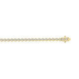 MENS BRACELET 2.25CT ROUND DIAMOND 14K YELLOW GOLD 