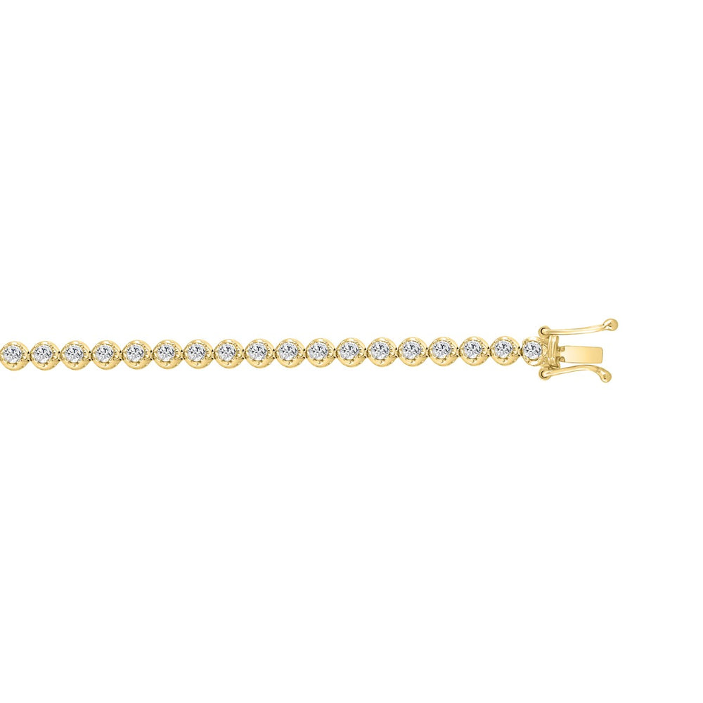 MENS BRACELET 2.25CT ROUND DIAMOND 14K YELLOW GOLD 