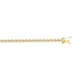 MENS BRACELET 2.25CT ROUND DIAMOND 14K YELLOW GOLD 