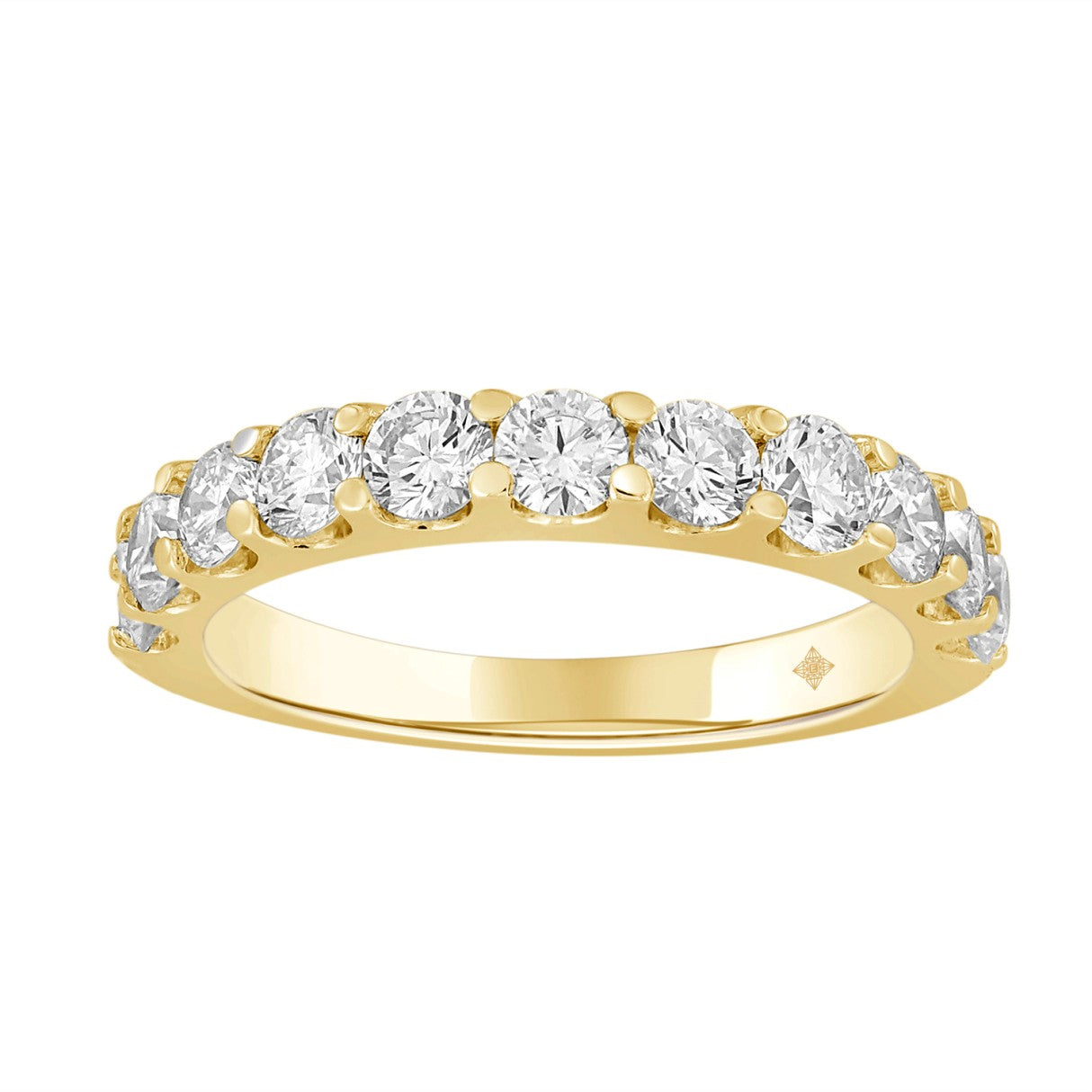 LADIES BAND 1 1/2CT ROUND DIAMOND 14K YELLOW GOLD
