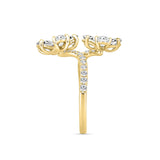 LADIES RING 1 3/4CT ROUND/PEAR DIAMOND 14K YELLOW GOLD
