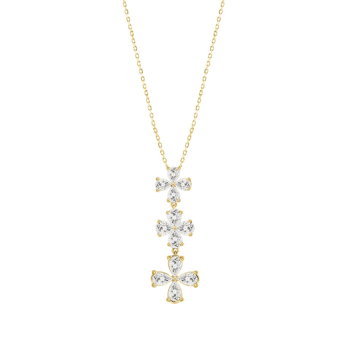 LADIES NECKLACE 2CT PEAR DIAMOND 14K YELLOW GOLD
