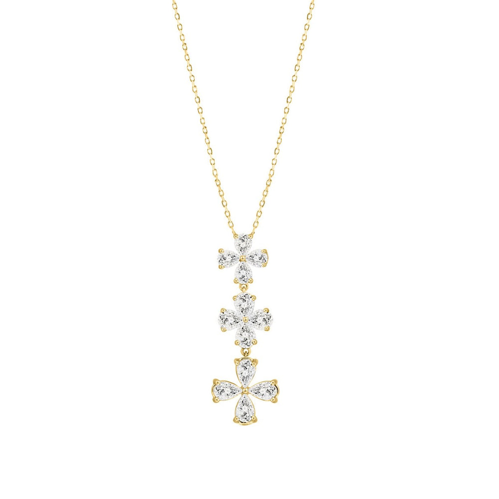 LADIES NECKLACE 2CT PEAR DIAMOND 14K YELLOW GOLD
