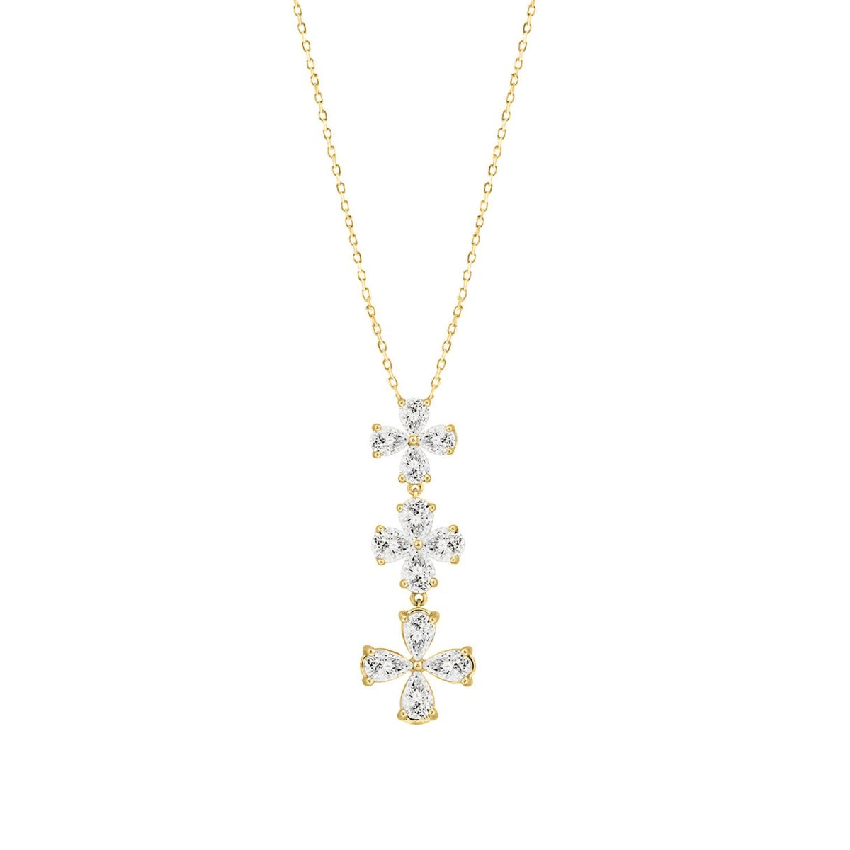 LADIES NECKLACE 2CT PEAR DIAMOND 14K YELLOW GOLD