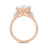 LADIES BRIDAL SET 2 1/2CT ROUND DIAMOND 14K ROSE GOLD (CENTER STONE PRINCESS DIAMOND 2CT)