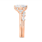 LADIES BRIDAL SET 2 1/2CT ROUND DIAMOND 14K ROSE GOLD (CENTER STONE PRINCESS DIAMOND 2CT)