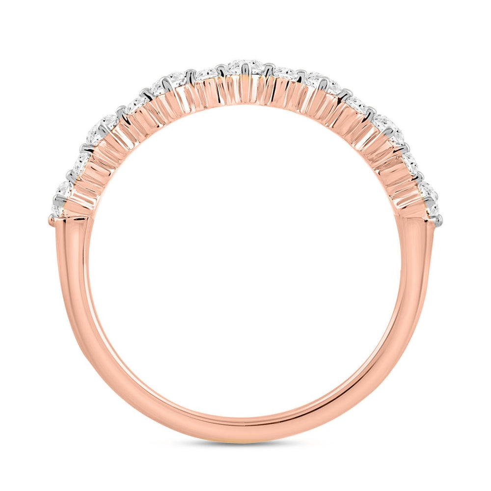 LADIES BRIDAL SET 2 1/2CT ROUND DIAMOND 14K ROSE GOLD (CENTER STONE PRINCESS DIAMOND 2CT)
