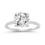 LADIES RING 2 1/4CT ROUND DIAMOND 14K WHITE GOLD (CENTER STONE ROUND DIAMOND 2CT )