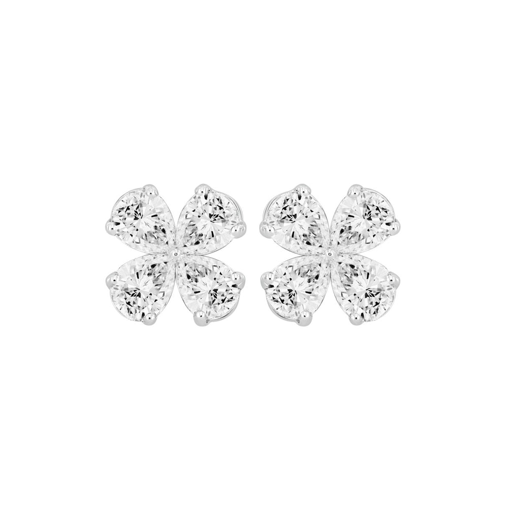 LADIES EARRINGS 1 1/3CT PEAR DIAMOND 14K WHITE GOLD