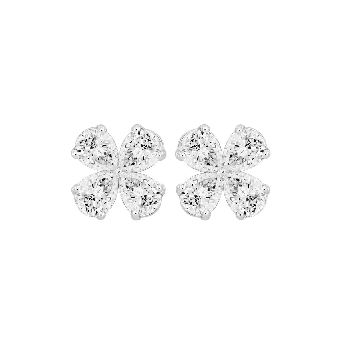 LADIES EARRINGS 1 1/3CT PEAR DIAMOND 14K WHITE GOLD