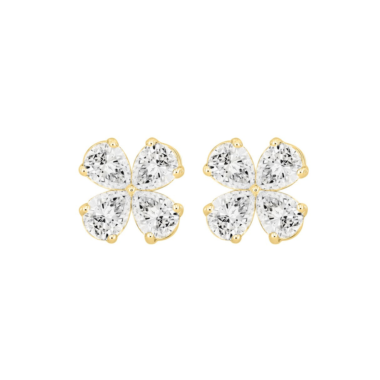 LADIES EARRINGS 1 1/3CT PEAR DIAMOND 14K YELLOW GOLD